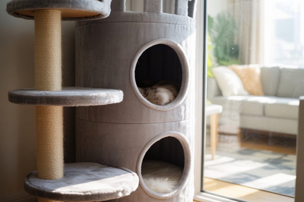 Apartment cat mistakes oversized furniture